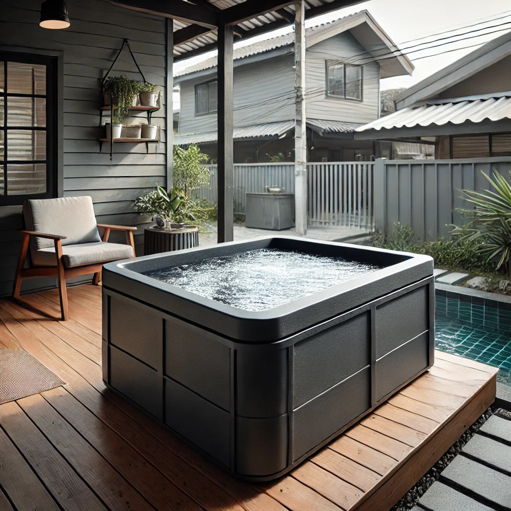 Black Fiberglass Cold Plunge